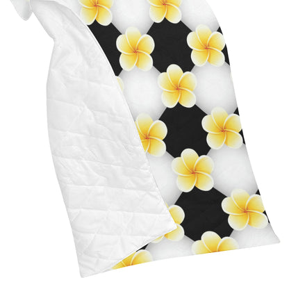 Plumeria Pattern Print Design A04 Premium Quilt