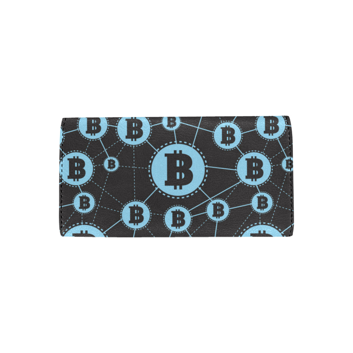 Cryptocurrency Pattern Print Design 02 Women's Trifold Wallet