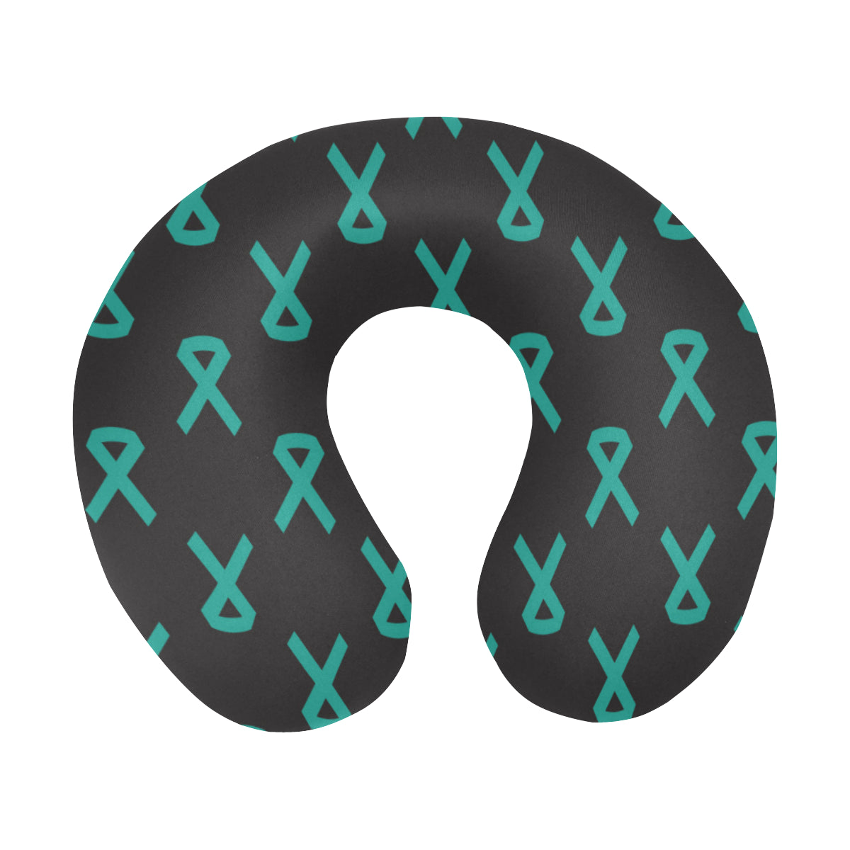 Ovarian cancer Pattern Print Design A01 U-Shaped Travel Neck Pillow