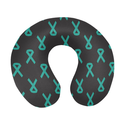 Ovarian cancer Pattern Print Design A01 U-Shaped Travel Neck Pillow