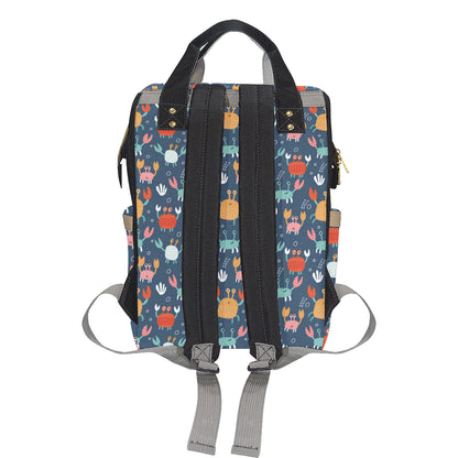 Crab Pattern Print Design 05 Diaper Bag Backpack