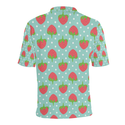 Strawberry Pattern Print Design SB06 Men Polo Shirt