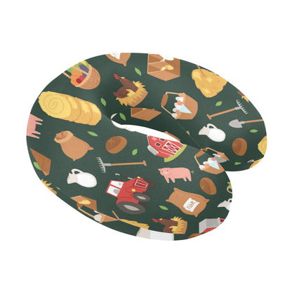 Agricultural Farm Print Design 02 U-Shaped Travel Neck Pillow
