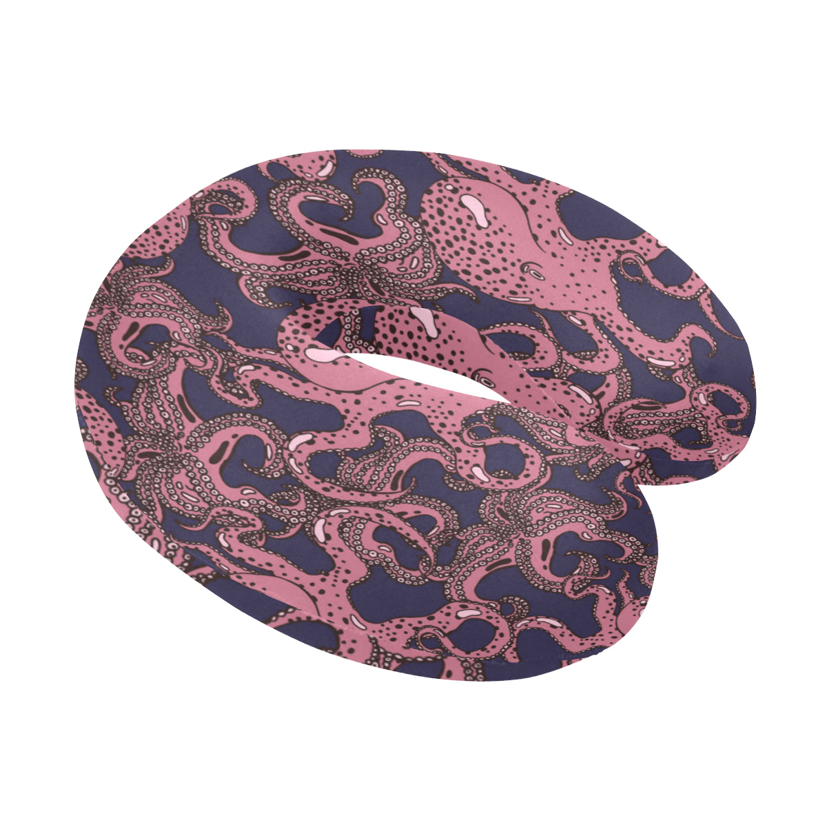 Octopus Pattern Print Design A03 U-Shaped Travel Neck Pillow