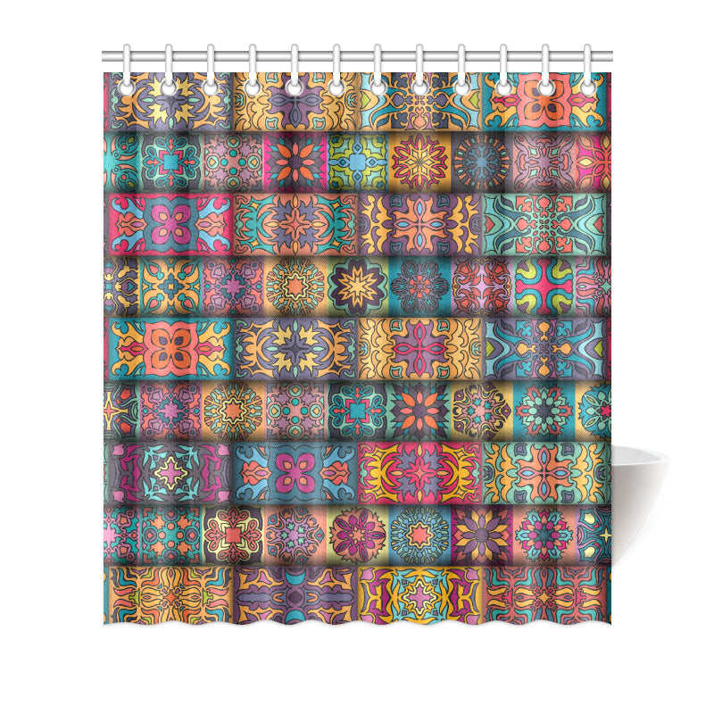 Mandala Style Design Print Shower Curtain