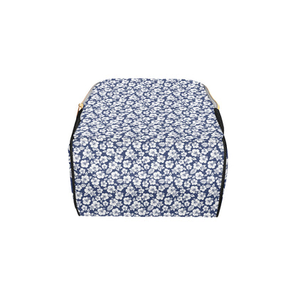 Hibiscus Blue Hawaiian Flower Style Diaper Bag Backpack