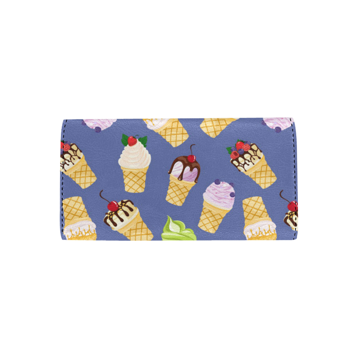 Ice Cream Pattern Print Design IC03 Women's Trifold Wallet