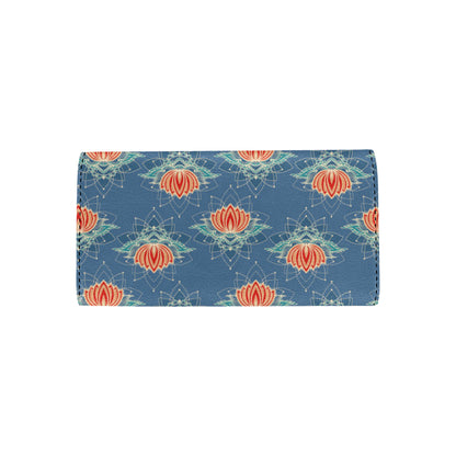 lotus Boho Pattern Print Design LO07 Women's Trifold Wallet