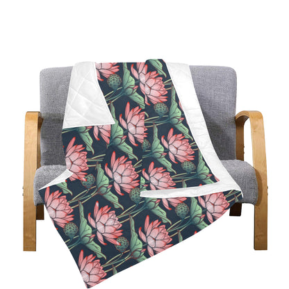 Water Lily Pattern Print Design WL03 Premium Quilt
