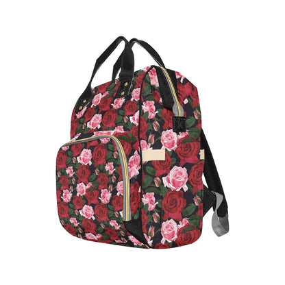 Rose Red Pink Pattern Print Design RO01 Diaper Bag Backpack
