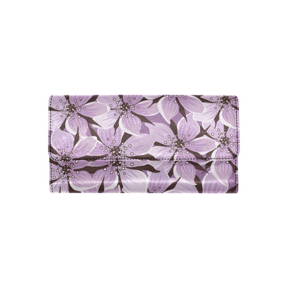 Lilac Pattern Print Design 01 Women's Trifold Wallet