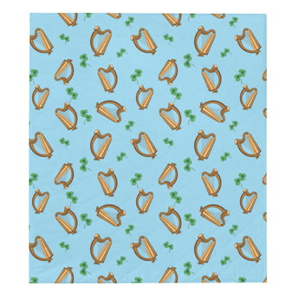 Harp Pattern Print Design 01 Premium Quilt