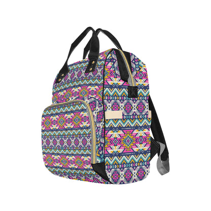 Aztec Pink Geometric Print Pattern Diaper Bag Backpack