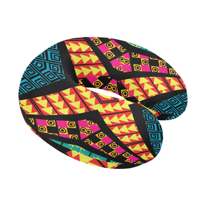 Kaleidoscope Pattern Print Design 05 U-Shaped Travel Neck Pillow
