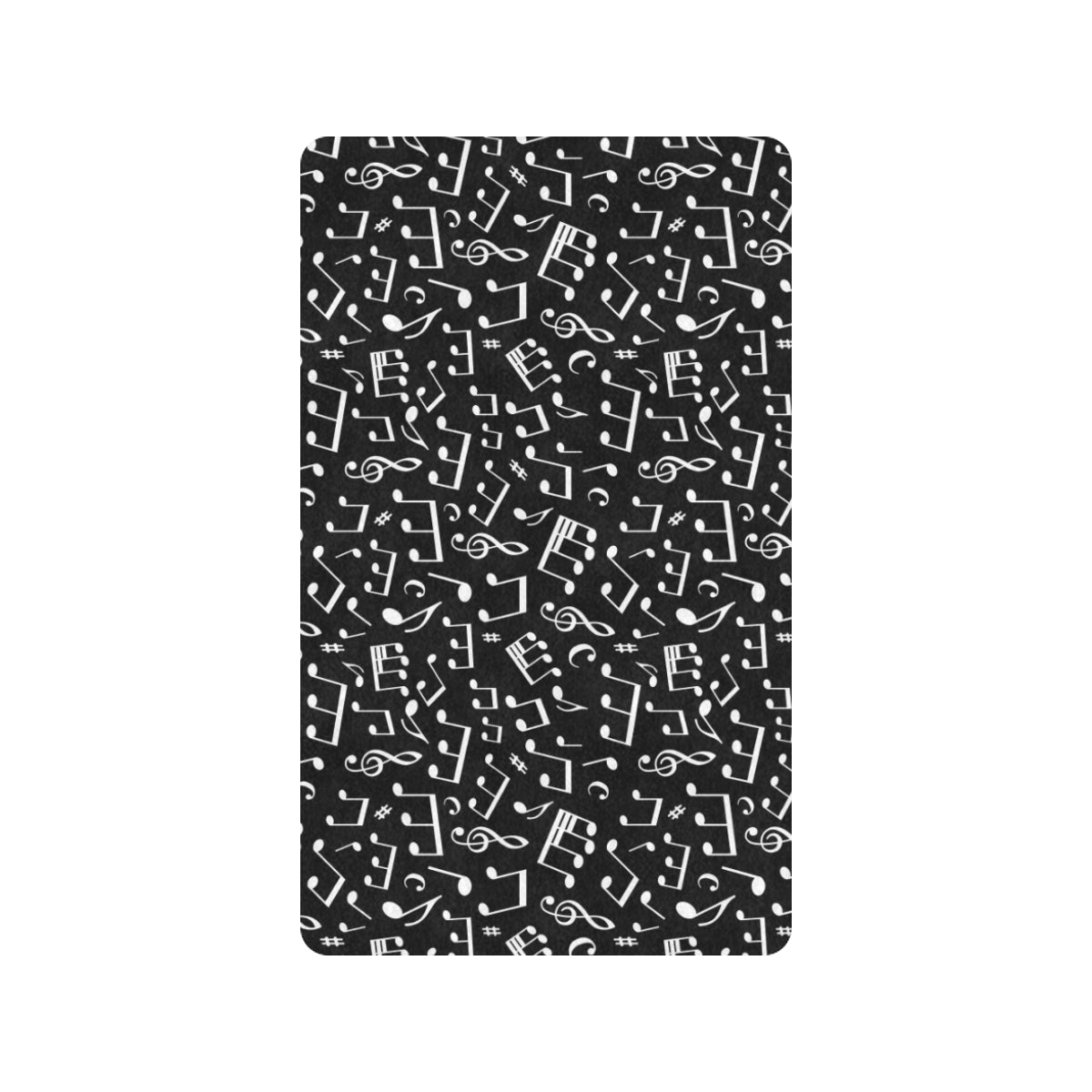 Music Note Black white Themed Print Rubber Doormat