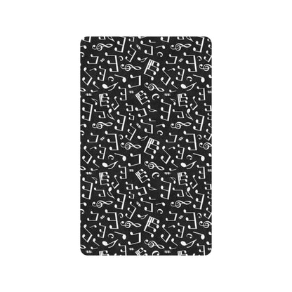 Music Note Black white Themed Print Rubber Doormat