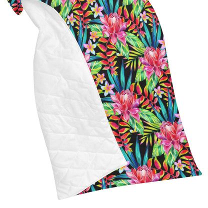 Heliconia Pattern Print Design HL02 Premium Quilt