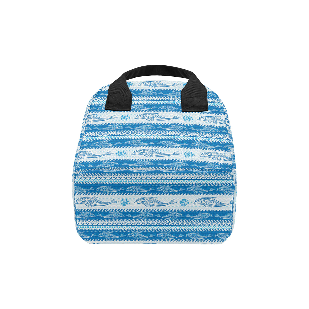 Dolphin Tribal Print Pattern Insulated Lunch Bag