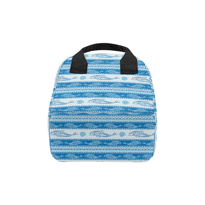 Dolphin Tribal Print Pattern Insulated Lunch Bag