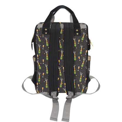 Champagne Pattern Print Design 04 Diaper Bag Backpack