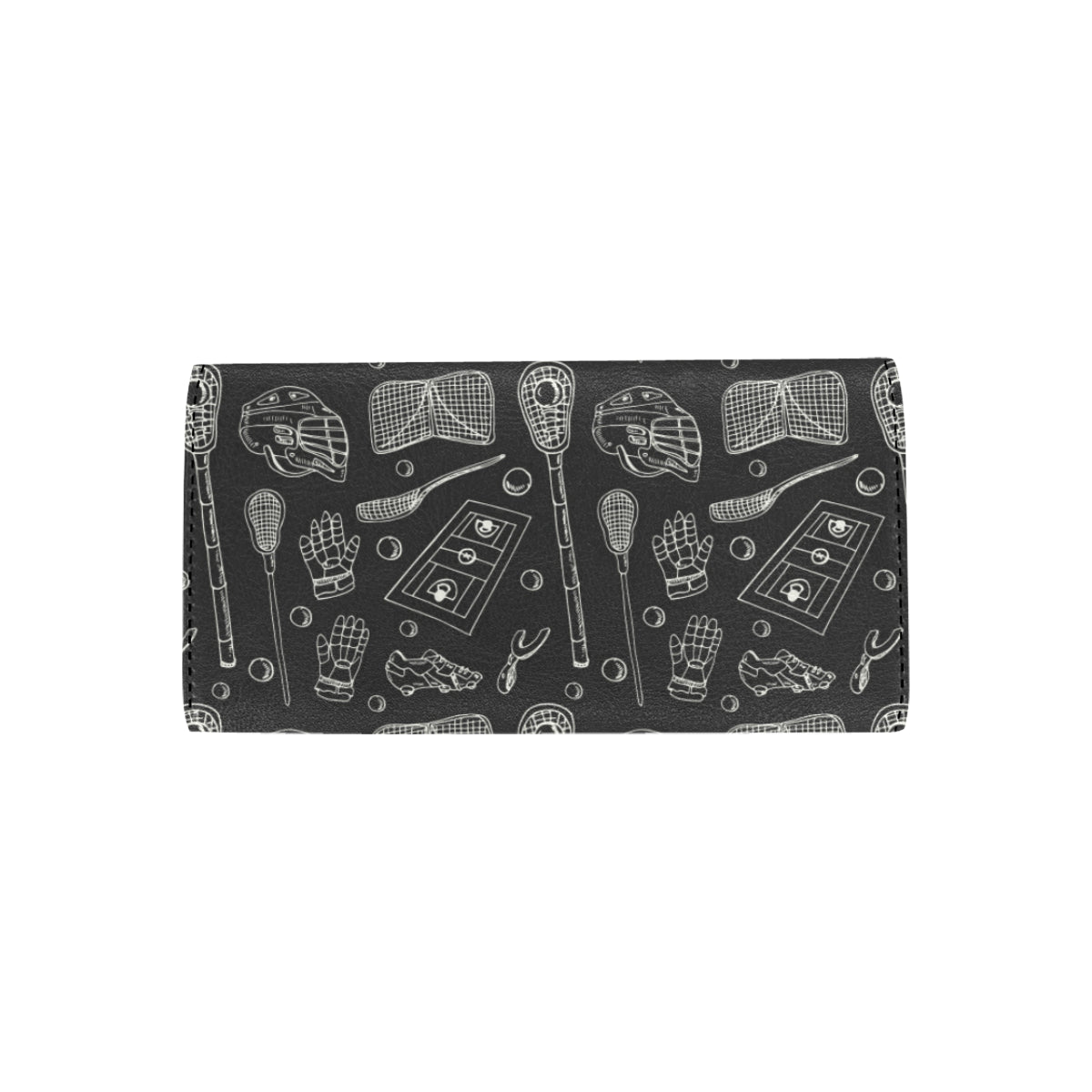 Lacrosse Pattern Print Design 01 Women's Trifold Wallet
