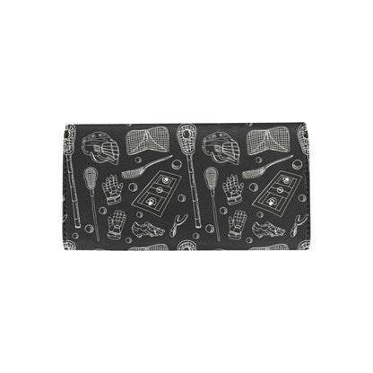 Lacrosse Pattern Print Design 01 Women's Trifold Wallet