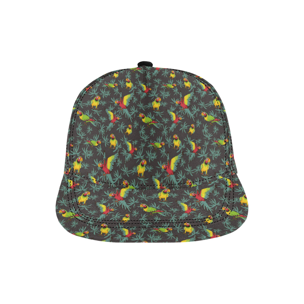 Parrot Themed Print Snapback Cap