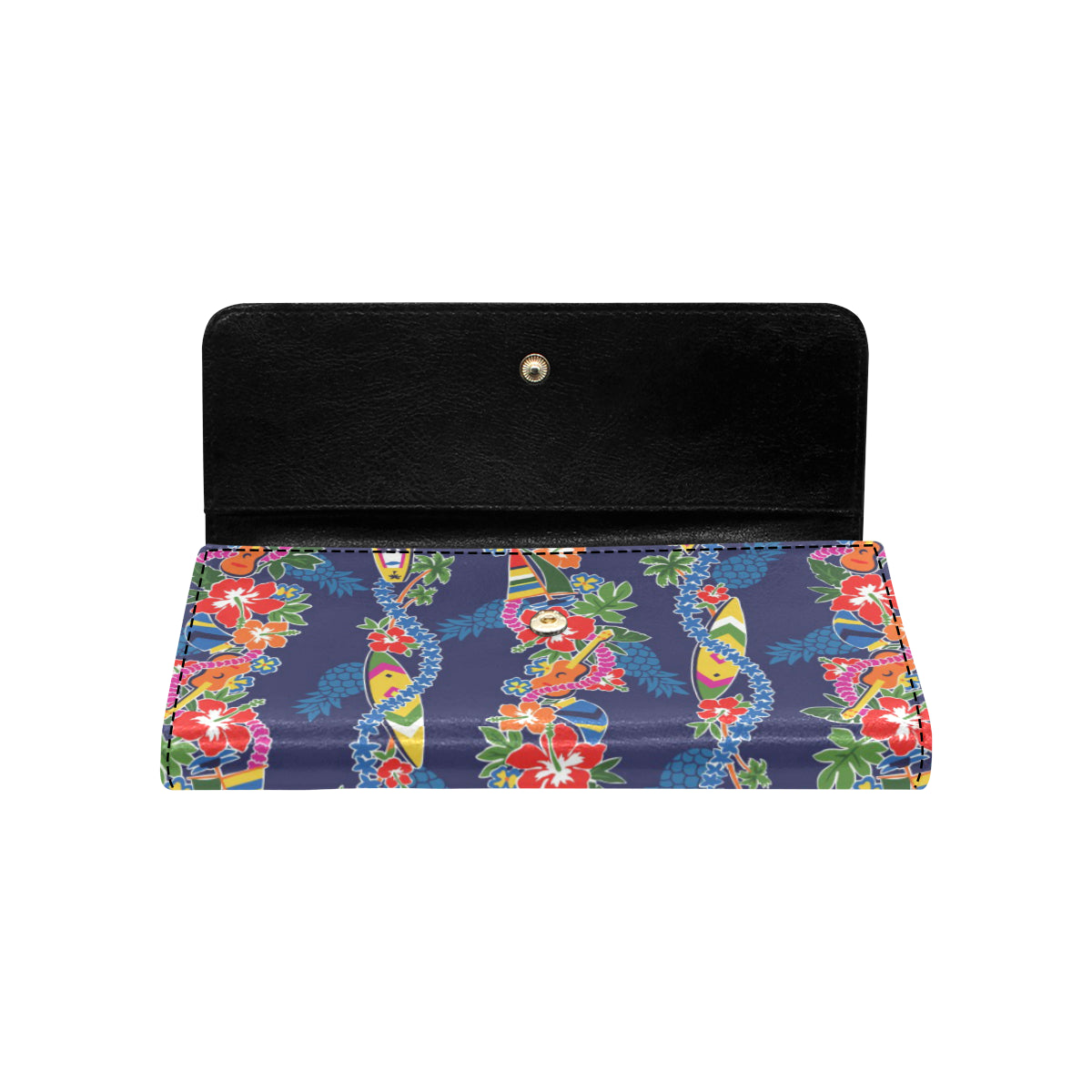 Hawaiian Themed Pattern Print Design H04 Women's Trifold Wallet