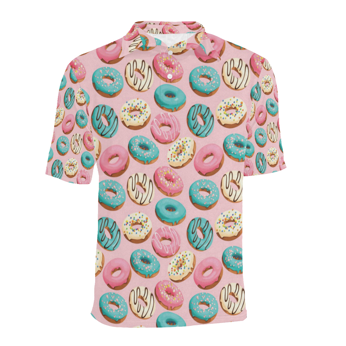 Donut Pattern Print Design DN06 Men Polo Shirt