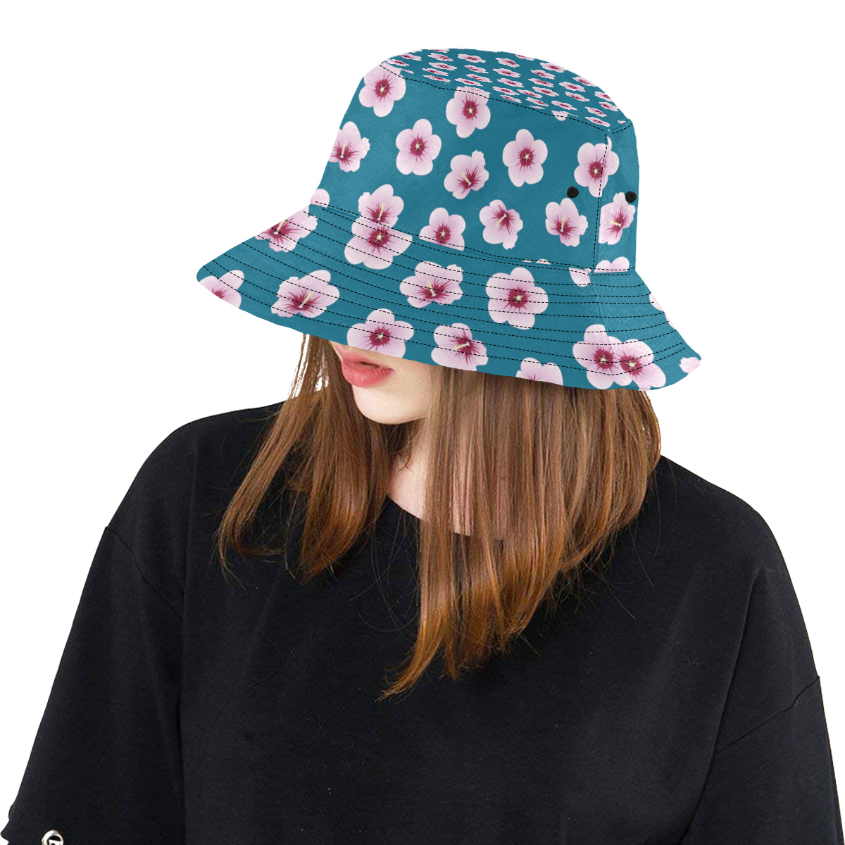 Cherry Blossom Pattern Print Design CB08 Unisex Bucket Hat