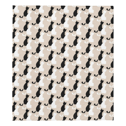 Cat Pattern Print Design 04 Premium Quilt