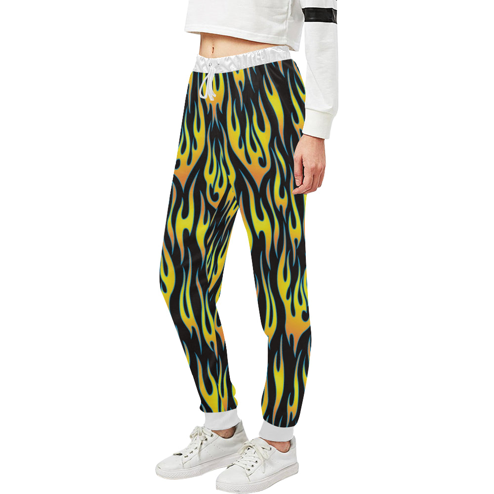 Flame Fire Yellow Pattern Unisex Sweatpants