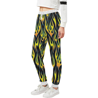 Flame Fire Yellow Pattern Unisex Sweatpants