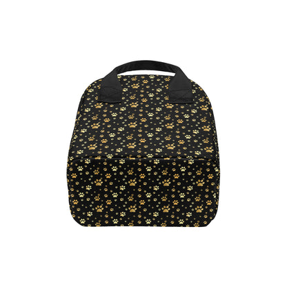 Paw Gold Print Insulated Lunch Bag