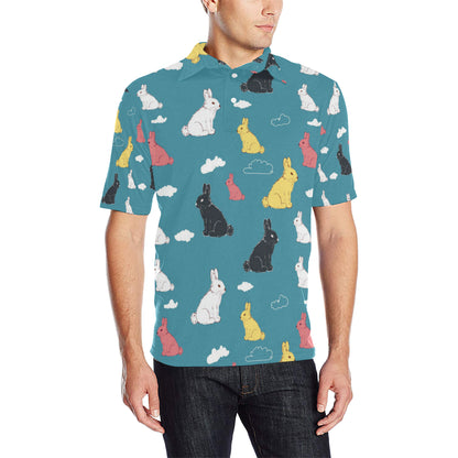 Rabbit Pattern Print Design RB014 Men Polo Shirt
