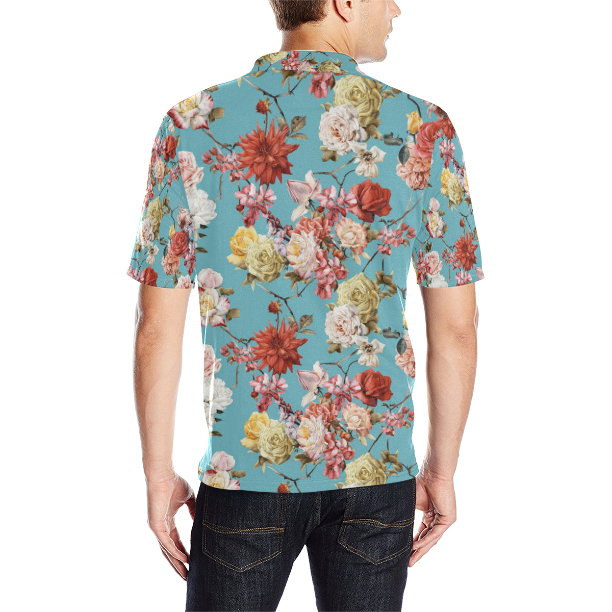 Summer Floral Pattern Print Design SF05 Men Polo Shirt