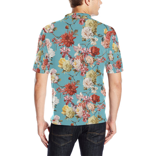 Summer Floral Pattern Print Design SF05 Men Polo Shirt