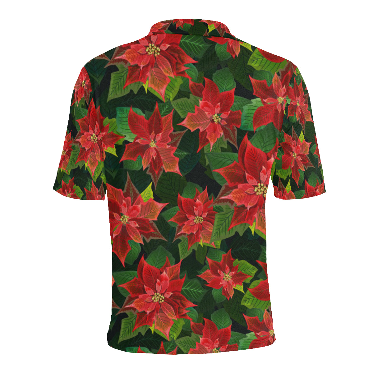 Poinsettia Pattern Print Design POT04 Men Polo Shirt