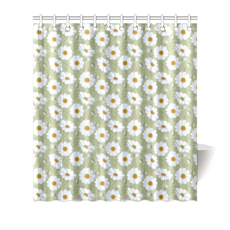 Daisy Yellow Print Pattern Shower Curtain