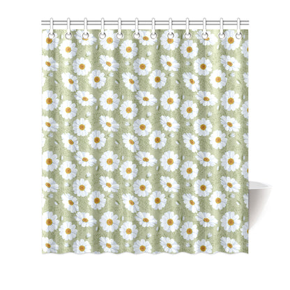Daisy Yellow Print Pattern Shower Curtain