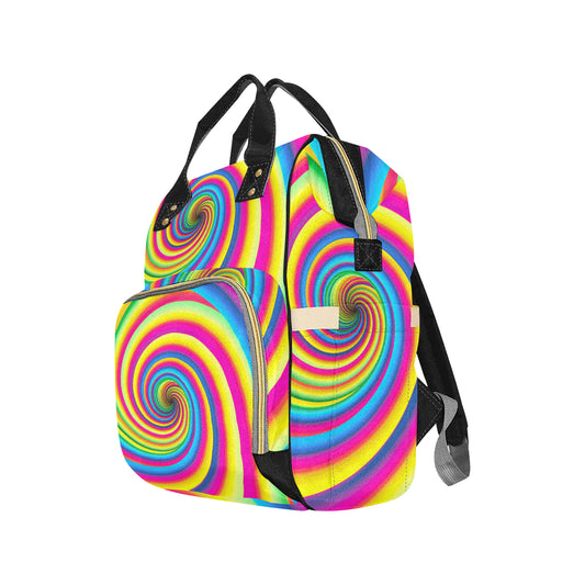 Vortex Twist Swirl Rainbow Design Diaper Bag Backpack