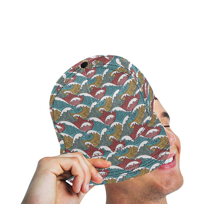 Tribal Wave Pattern Print Snapback Cap