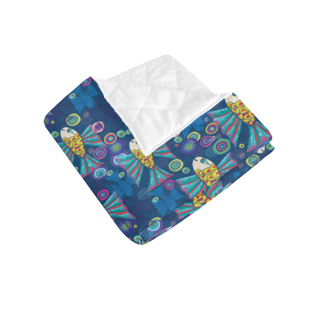 Flying Fish Pattern Print Design 01 Premium Quilt