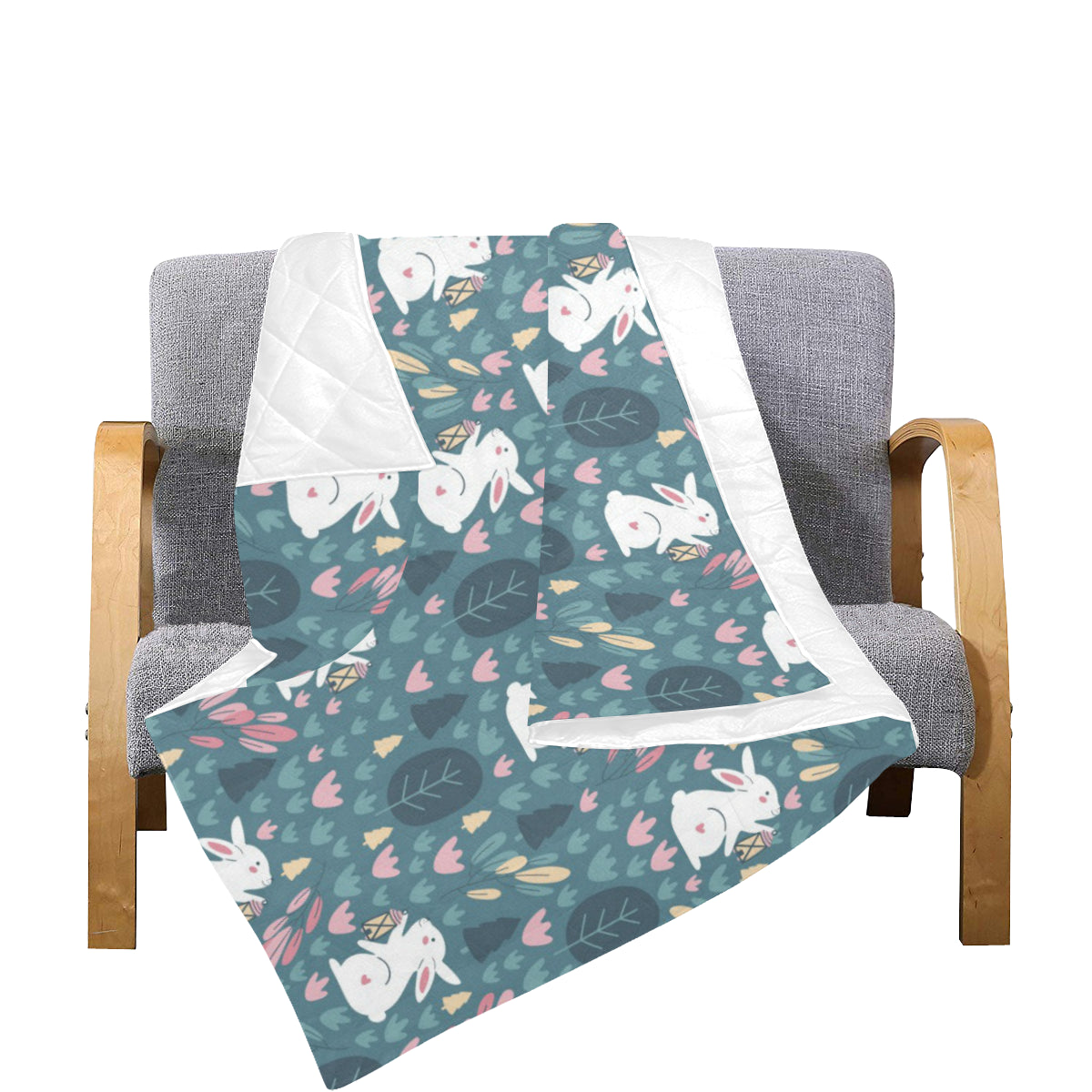 Rabbit Pattern Print Design RB013 Premium Quilt