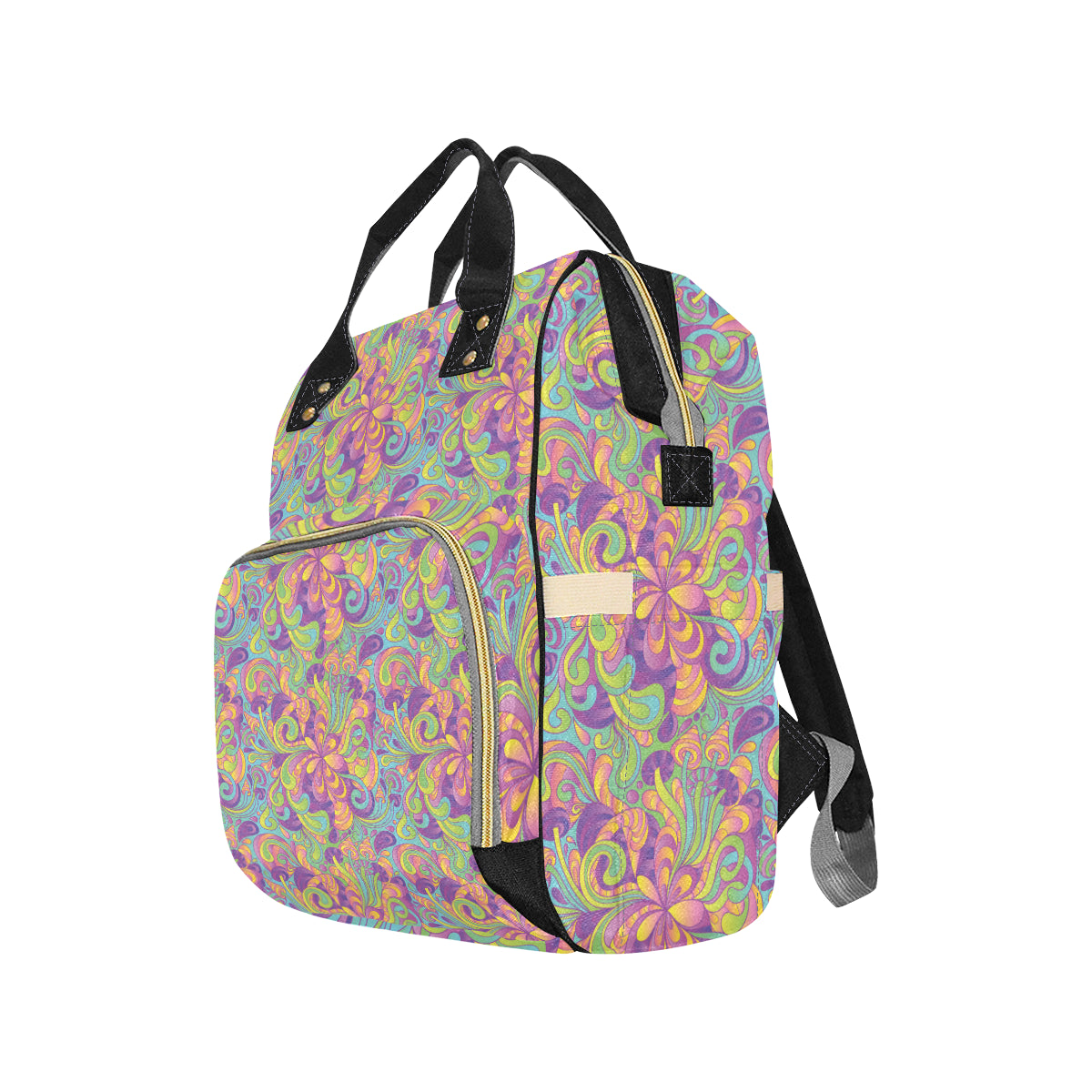 Psychedelic Mushroom Pattern Print Design A05 Diaper Bag Backpack