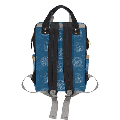 Nautical Pattern Print Design A04 Diaper Bag Backpack