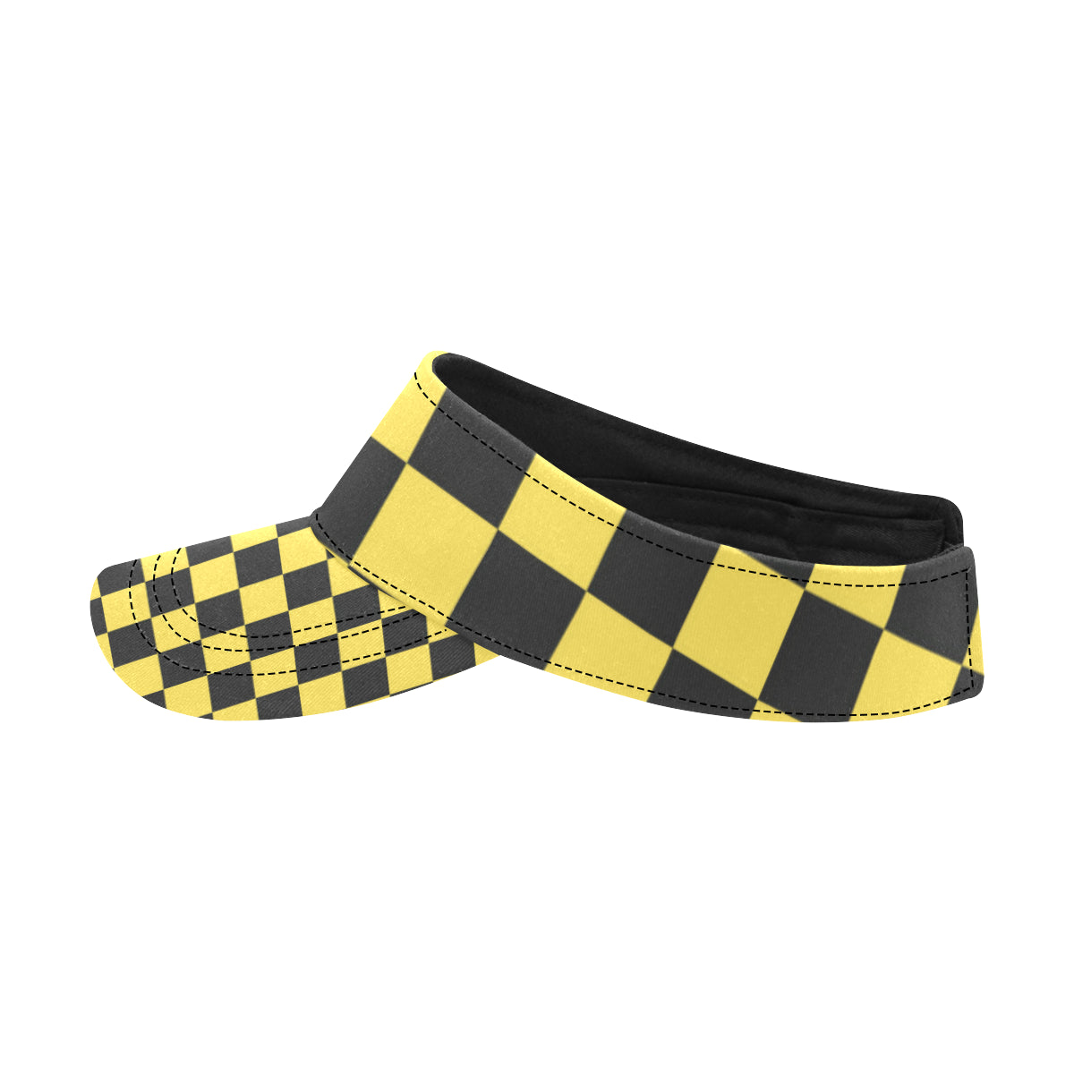 Checkered Yellow Pattern Print Design 03 Unisex Sun Visor