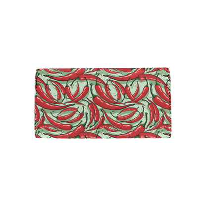 Chilli Pepper Pattern Print Design 04 Women's Trifold Wallet