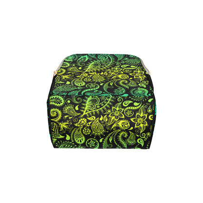 Paisley Green Design Print Diaper Bag Backpack
