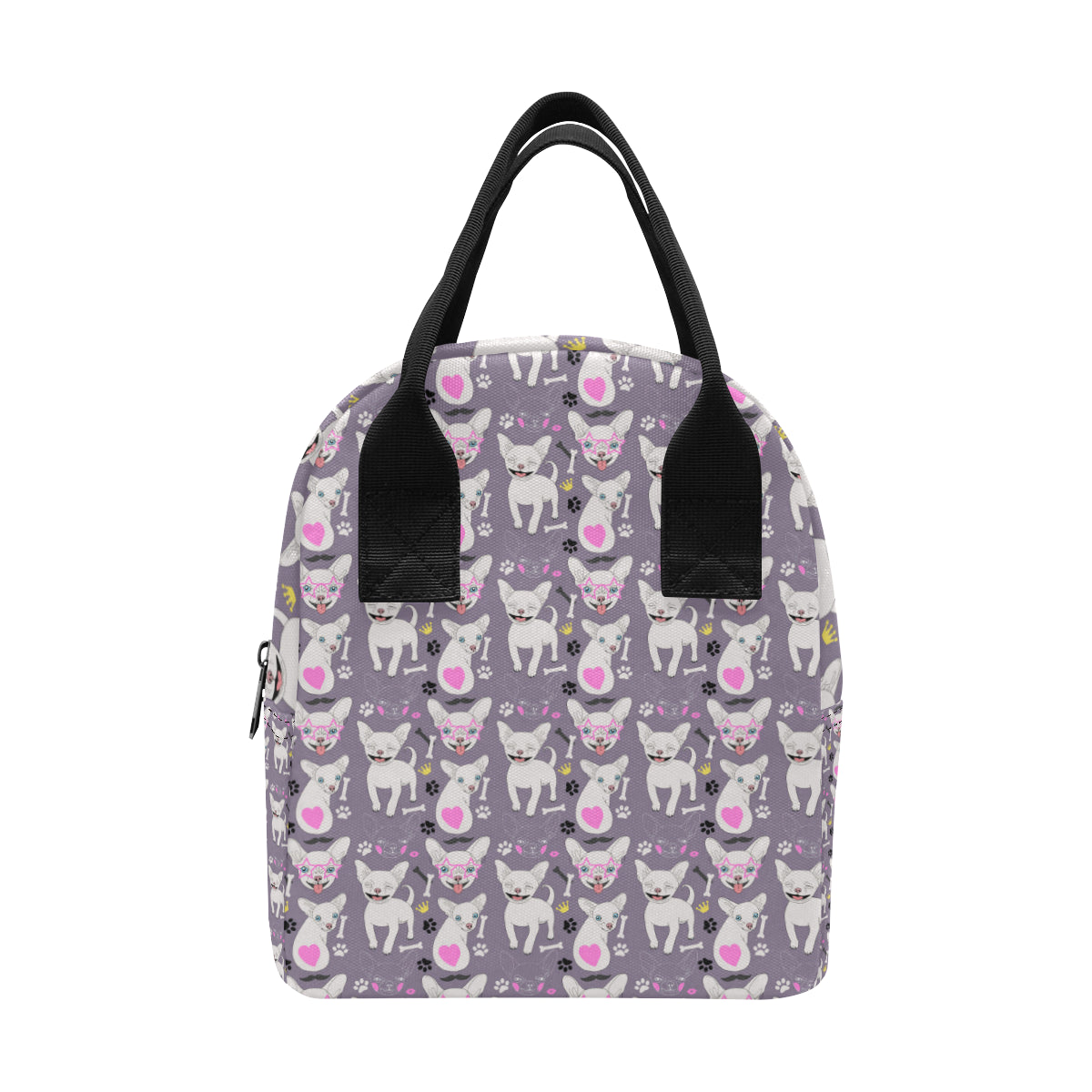 Chihuahua Happy Pattern Insulated Lunch Bag